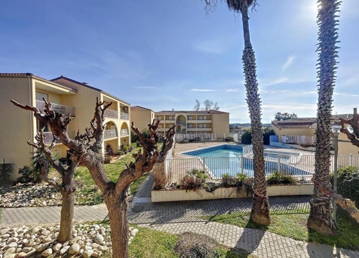 T2 Rdc A Canet En Roussillon Europa 4 Pers ,Piscine,Clim, Tennis, Parking Eksteriør bilde